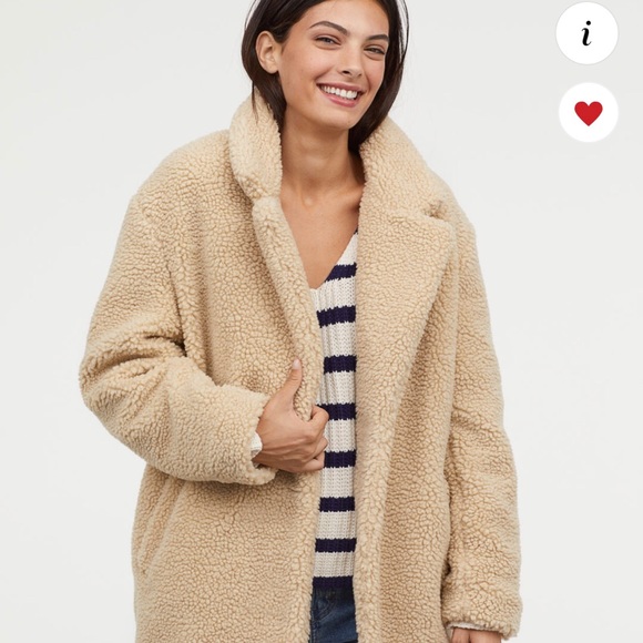 H&M Jackets & Blazers - H&M Short Pile Teddy Sherpa Coat